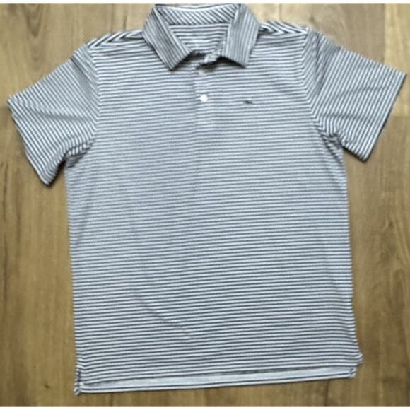 Vineyard Vines Shirt Boys Golf Performance Sankaty Polo Blue Striped Size XL - Picture 3 of 6
